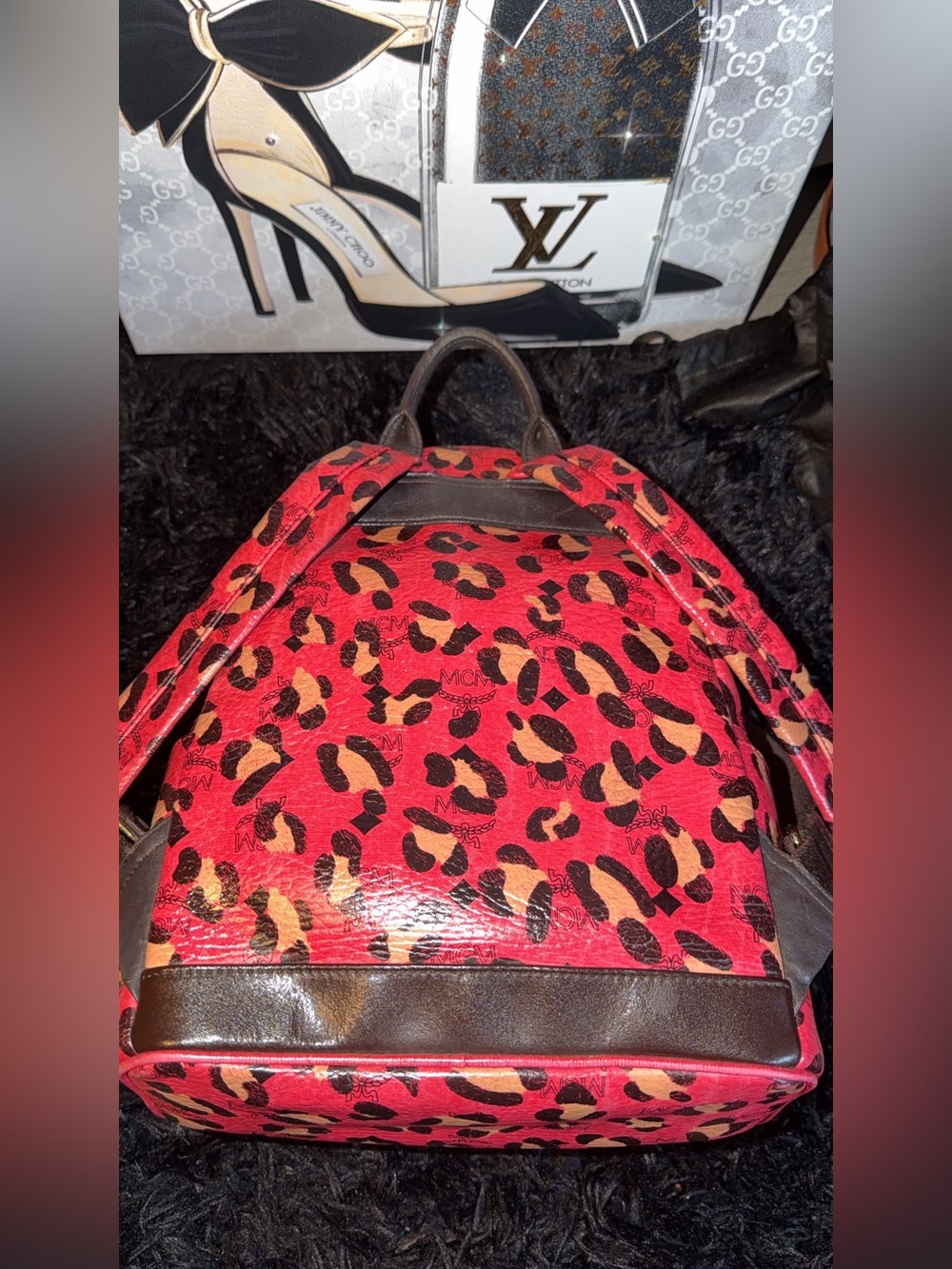 MCM Leopard Print Leather Mini Backpack - Picture 9 of 13